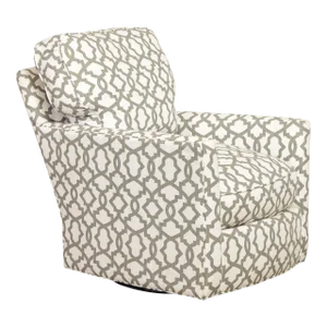 2020s Lee Industries Custom Upholstered Swivel Lounge Chair
