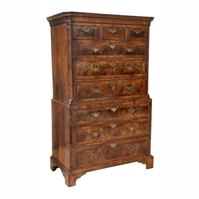 George II Walnut Chest on Chest For Sale - Image 13 of 13