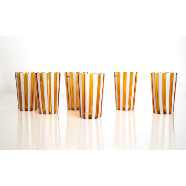 Contemporary Salty Caramel Collection Glasses by Maryana Iskra for Ribes the Art of Glass, Set of 7 For Sale - Image 3 of 18