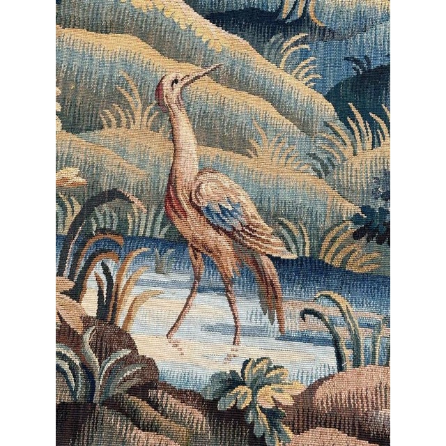 Textile Vintage French Aubusson Tapestry in Silk and Wool, 1940s For Sale - Image 7 of 18