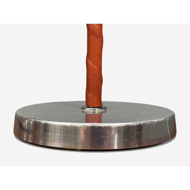 Metal 1960s Bergboms, Table Lamps, Leather, Nickel Plated, Sweden - a Pair For Sale - Image 7 of 9