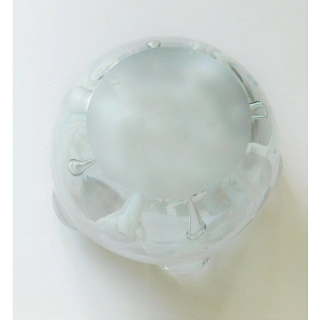 1950s 1950s Italian Murano Art Glass Clear Crystal Etched Nut/Candy Dish For Sale - Image 5 of 11