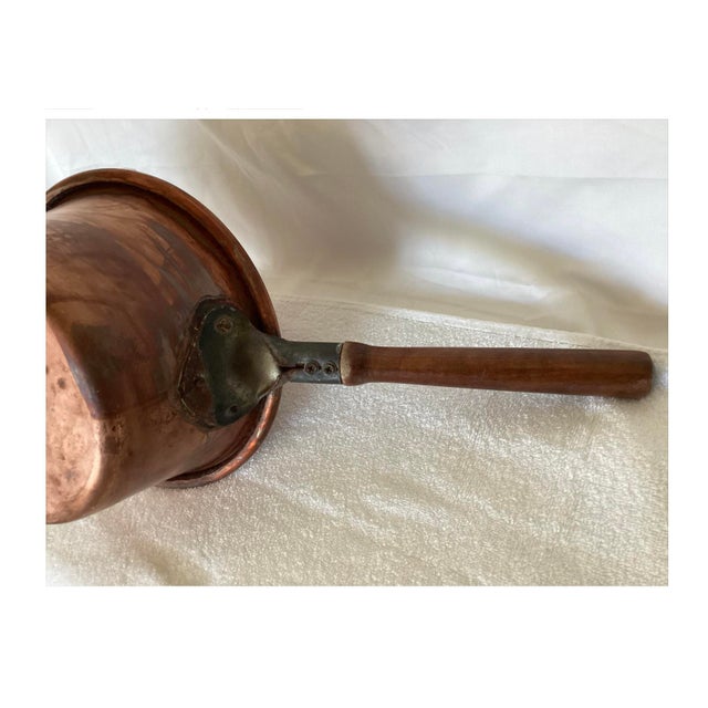 Wood 1920s Handmade Italian Copper Polenta Pot For Sale - Image 7 of 8