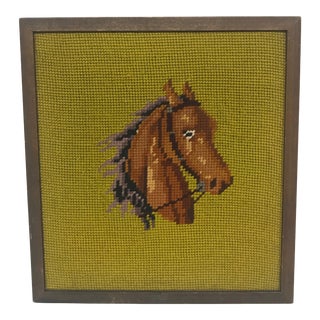 Framed Needlepoint Horse For Sale