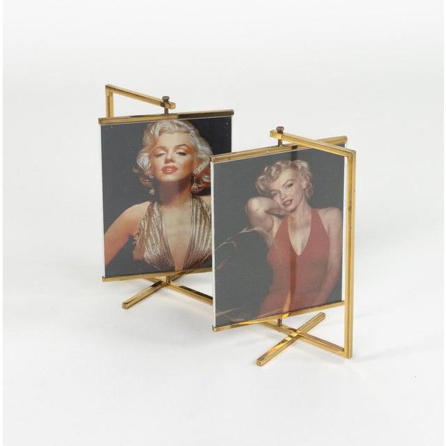 Mid-Century Modern Brass and Acrylic Swivel Picture Frame, 1950s For Sale - Image 8 of 18