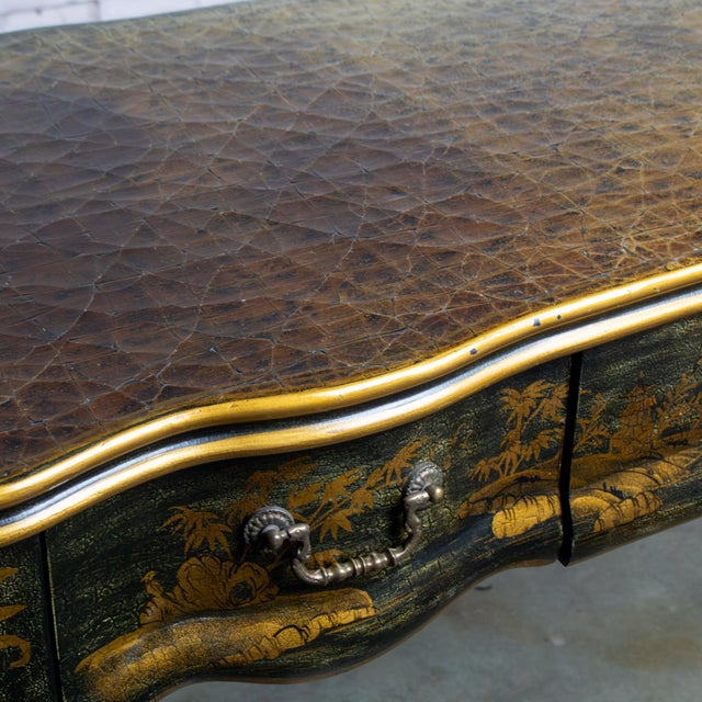 Late 20th Century Chinoiserie French Louis XV Style Ladies Writing Desk and Chair For Sale - Image 15 of 18