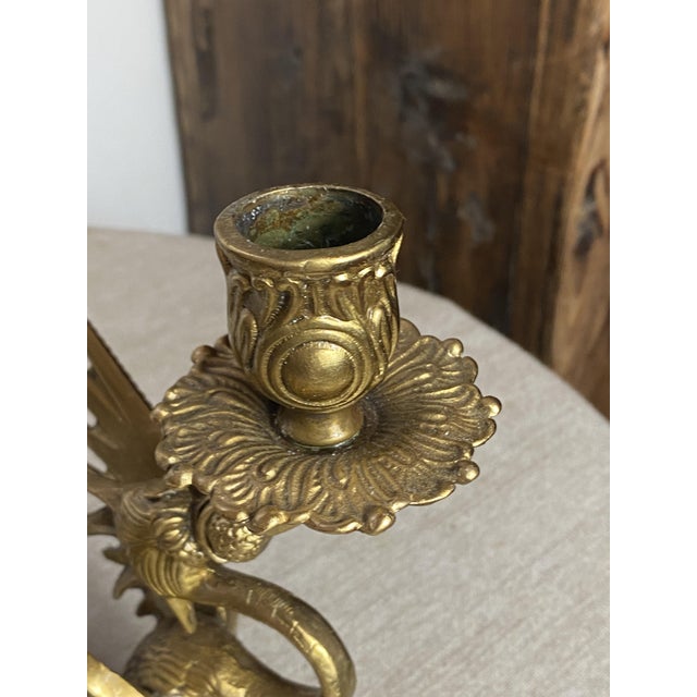 Vintage Bronze Chimera Candlesticks, 1920s, Set of 2 For Sale - Image 12 of 18