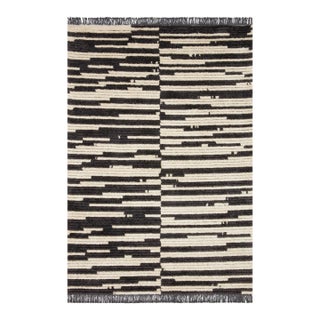 Chris Loves Julia x Loloi Alice Rug Cream / Charcoal Graphic 18" x 18" Sample Rug For Sale
