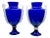 Large Hollywood Regency Style Cobalt Blue Murano Glass Vases - a Pair For Sale