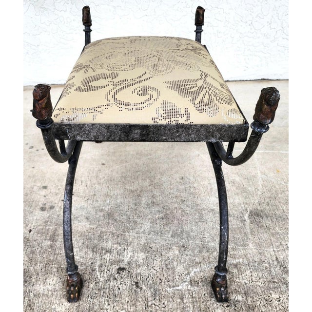 Curule Bench Footstool With Lion Motif For Sale - Image 11 of 16