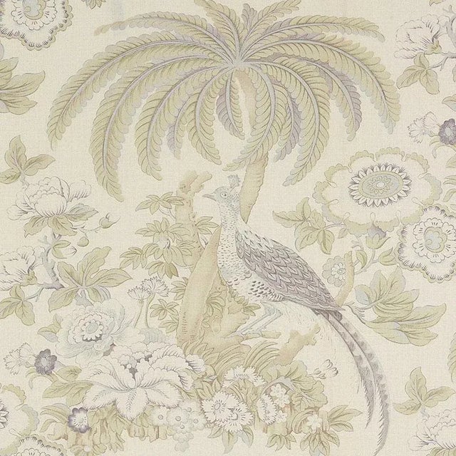 Traditional Schumacher X Celerie Kemble Thicket Fabric in Wisp For Sale - Image 3 of 3