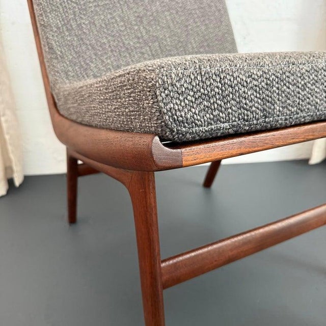 1960s 1960s Scandinavian Modern Teak Slipper Chair Ottoman Set by Gerhard Berg For Sale - Image 5 of 11