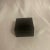 Hand tooled embossed black leather square box with attached lid opening to a velvet interior. Italy. Flea Ur de lis and...