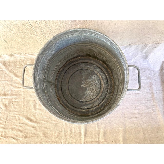 Metal 1930s Zinc Belgian Dolly Tub Planter For Sale - Image 7 of 7