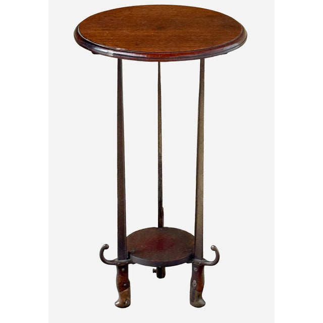 Brown French Trench Art Bayonet Gueridon Table for Cocktails or Wine For Sale - Image 8 of 10