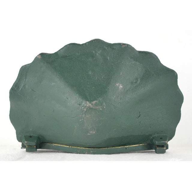 Green Vintage Green Cast Iron Frog Bird Feeder or Bath For Sale - Image 8 of 10