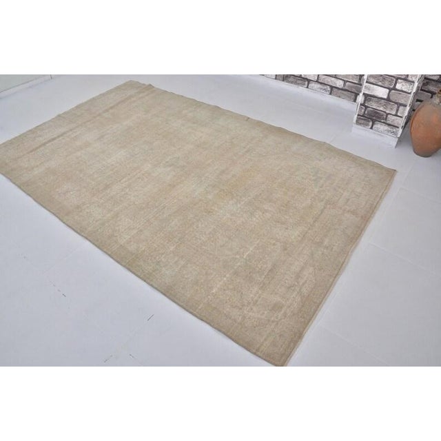 1960s 1960s Tan Colour Handknotted Area Carpet For Sale - Image 5 of 10