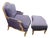 Vintage J. Royale French Bergère Chair & Ottoman With a Gilded Wood Frame For Sale