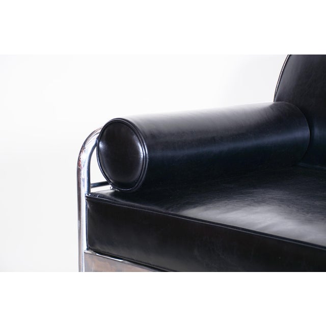 Bauhaus Sofa in Chrome and Leather by Hynek Gottwald, Czech, 1930s For Sale - Image 6 of 10
