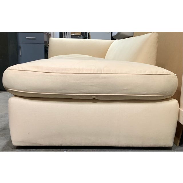 Contemporary Cream Linen 'Left Back' Sofa by Waldo Fernandez For Sale In Los Angeles - Image 6 of 14