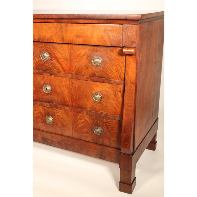 Continental Restauration Mahogany Chest of Drawers For Sale In Los Angeles - Image 6 of 11
