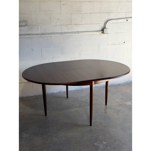 Mid-Century Modern In Style of J.l. Møller Rosewood Dining Table Oval Extendable Wooden Furniture Mid-Century Modern Denmark 1960s For Sale - Image 3 of 13
