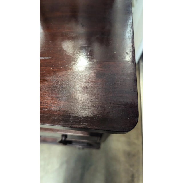 Antique Mahogany Writing Desk Lyre-Shape Legs 18th Century For Sale - Image 13 of 13