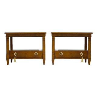 Mid Century Transitional Side Tables by Baker Furniture- A Pair For Sale