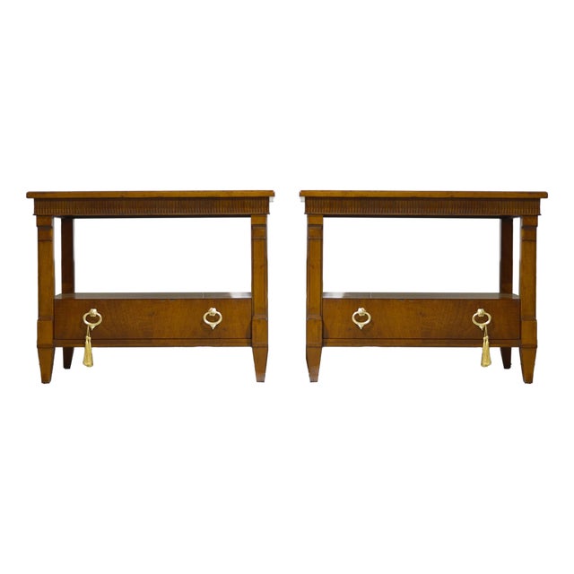 Mid Century Transitional Side Tables by Baker Furniture- A Pair For Sale