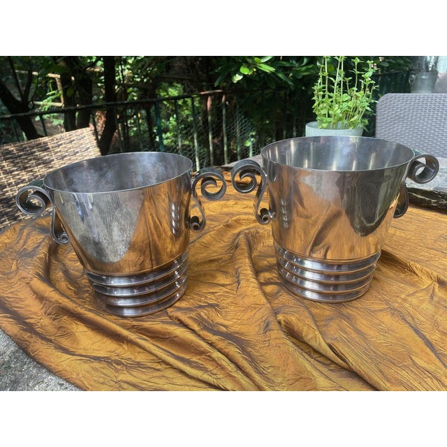 Art Deco Silver-Plated Champagne Coolers, France, 1920s, Set of 2 For Sale - Image 9 of 16