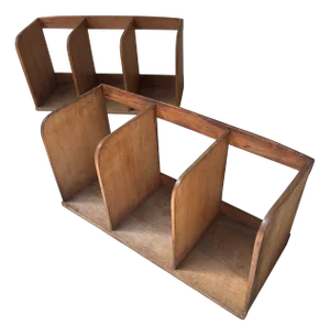 Japanese Wooden Bookholders, 1940s, Set of 2