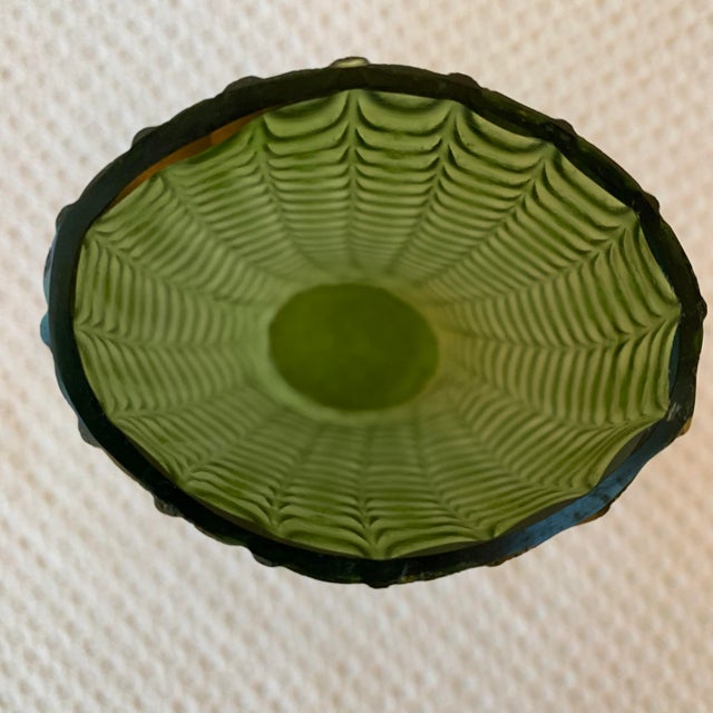 Bohemian Green Iridescent Glass Vase (Loetz/Kralik?) For Sale - Image 9 of 11