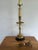 Wood 1970s Brass Candlestick Lamp With Carved Wood Base For Sale - Image 7 of 9