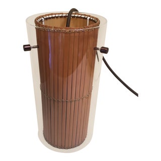 Bamboo & Glass Cylindrical Pendant For Sale