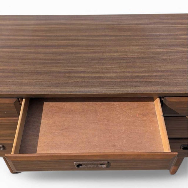 Mid-Century Desk – Laminate Top Desk, Vintage Wooden Desk, Retro Office Desk, Stylish Work Desk For Sale - Image 9 of 18