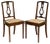 Set of Hardwood Occasional Chairs with Stipe Fabric Seat & Studs For Sale