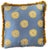 Clarence House Pair of Custom Designer Pillows in Powder Blue & Golden Ochre Medallion Fabric With Textural Fringe Trim For Sale - Image 4 of 6