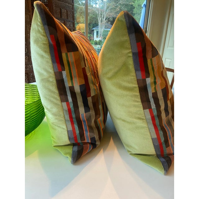 Pair of Custom Wallace & Sewell Pillows in Colorful Geometric Pattern For Sale - Image 9 of 9