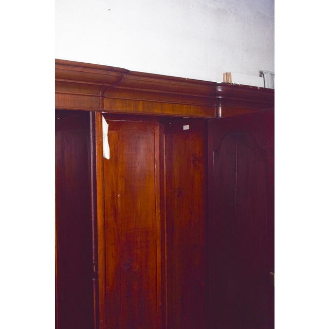 Antique English Mahogany Wardrobe with Central Mirror For Sale - Image 6 of 9