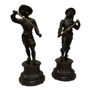 Pair of Antique French Cavalier Figures