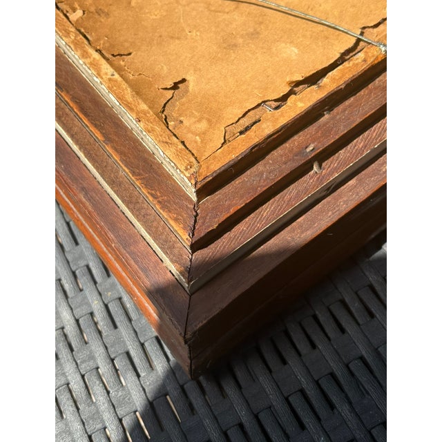 Antique Small Victorian Ebonized and Gilded Wall Mirror With Reverse Painted Glass Stacked Frames For Sale - Image 4 of 12