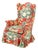 Foliate Pattern Upholstered Wingback Armchair For Sale