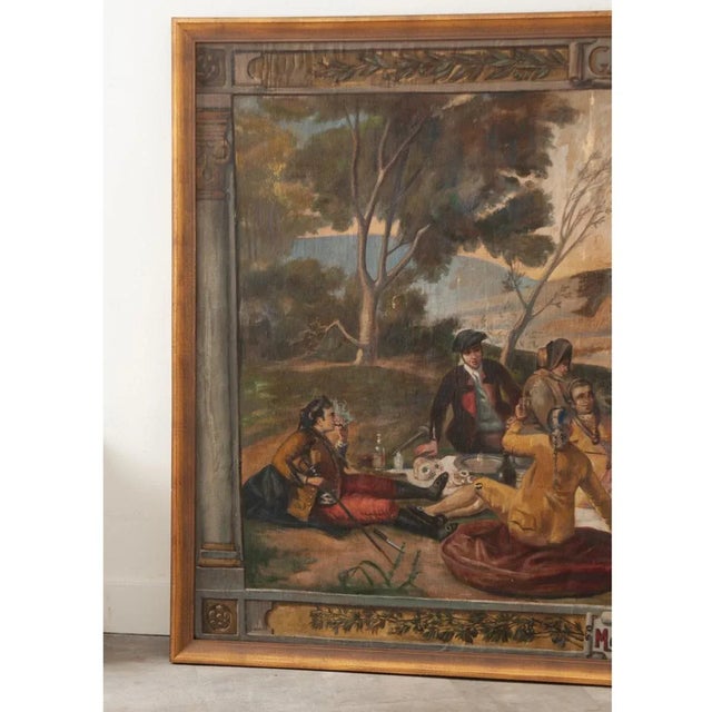 18th Century Spanish 18th Century Framed Goya Tribute Painting “La Merienda” by Minguez For Sale - Image 5 of 12