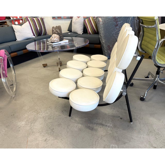 George Nelson for Herman Miller Marshmallow Sofa in White Leather For Sale - Image 4 of 17