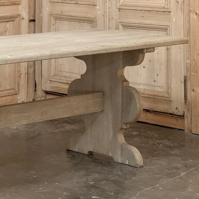 Rustic Country French Solid Stripped Oak Dining Table For Sale - Image 15 of 18
