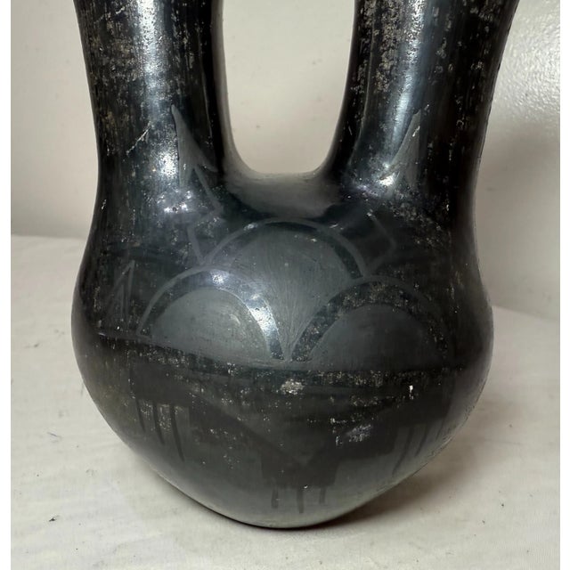 1960s Native American Faustina Gutierrez Santa Clara Pueblo Black Pottery Wedding Jar For Sale - Image 12 of 12