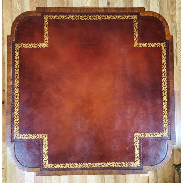 Vintage American Mahogany Gilt Tooled Leather Top Side End Table - Heirloom by Weiman For Sale In New York - Image 6 of 16