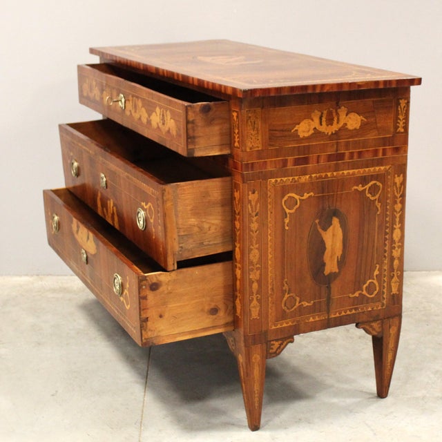 Italian Louis XVI Chest of Drawers in Walnut For Sale - Image 6 of 16