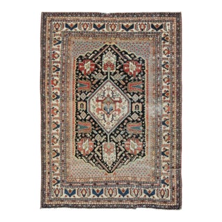 Antique Qashqai Tribal Rug With Medallion and Geometric Design - Rug & Kilim For Sale