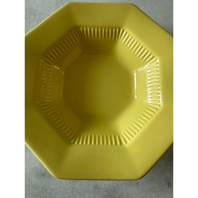 1970s Set of 7 Octagon Daffodil All Yellow Independence Ironstone Small Bowls For Sale - Image 5 of 7